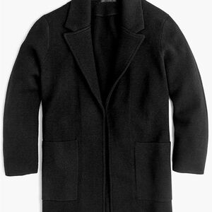 J Crew Sophie Sweater Blazer Black Knit Jacket Open Front Cardigan XS Mer Wool